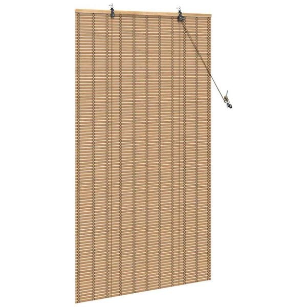 vidaXL Roller Blind with Curtains Manual Nature 80 x 160 cm Bamboo