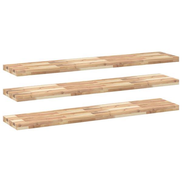 vidaXL Floating Shelves 3 pcs 140x30x4 cm Untreated Solid Wood Acacia