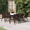 vidaXL 7 Piece Garden Dining Set Brown and Black