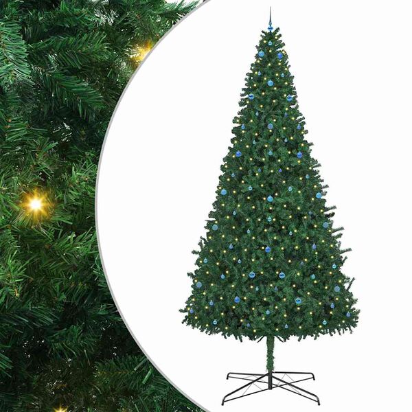 vidaXL Christmas Tree with Decorative String Lights Green 400 cm PVC