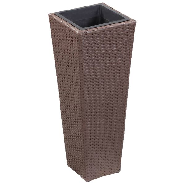 vidaXL Garden Raised Bed 30x30x80 cm Poly Rattan Brown