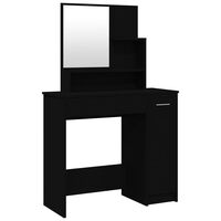 vidaXL Dressing Table with Mirror Black 86.5x35x136 cm