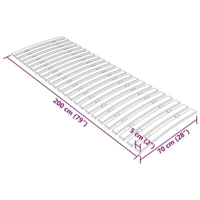 vidaXL Slatted Bed Base with 24 Slats 70x200 cm