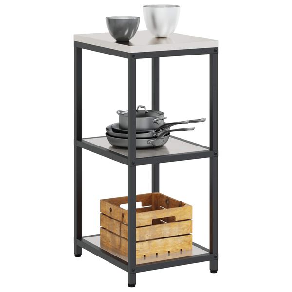 vidaXL Kitchen Storage with Shelf Silver 40 x 50 x 92 cm Steel