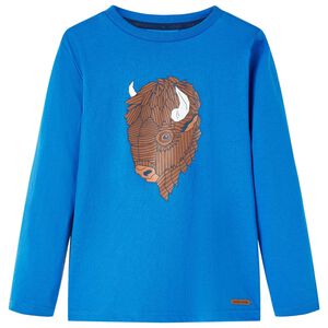 vidaXL Kids' T-shirt with Long Sleeves Cobalt Blue 116