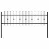 vidaXL Spike Fence ASTEN 200 x 110 cm Powder-Coated Steel Black