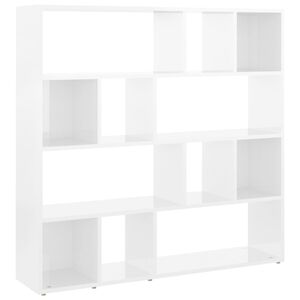 vidaXL Book Cabinet/Room Divider High Gloss White 105x24x102 cm