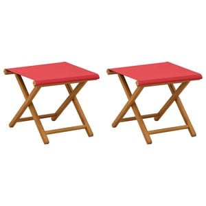vidaXL Deck Chair 2 pcs Solid Eucalyptus Wood Red