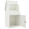 vidaXL Parcel Drop Box White 44 x 35 x 59 cm Steel