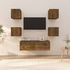 vidaXL Wall-mounted TV Cabinet Set Smoked Oak Engineered Wood