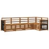 vidaXL Sectional Sofa Set 4 pcs Natural Solid Acacia Wood