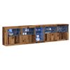 vidaXL LED Sideboard Old Wood 283 x 37 x 67 cm Engineered Wood