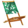 vidaXL Garden Chairs 2 pcs Leaf Pattern Solid Wood Acacia and Fabric