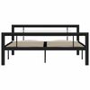 vidaXL Bed Frame without Mattress Black and White Metal 140x200 cm