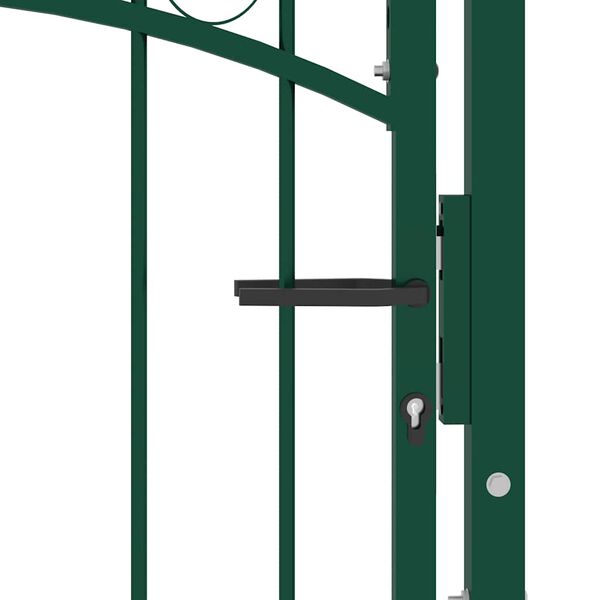 vidaXL Fence Gate with Spikes Steel 103x134.5 cm Green