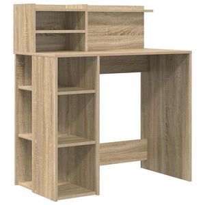 vidaXL Desk Sonoma Oak Engineered Wood 90 x 48 x 101.5 cm