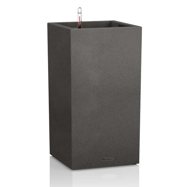 LECHUZA Planter CANTO Stone 40 High ALL-IN-ONE Graphite Black