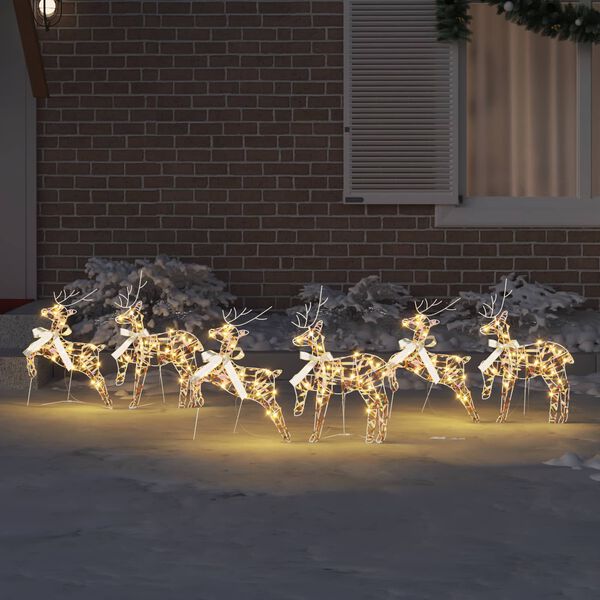 vidaXL LED Reindeers with 180 LEDs 6 pcs Multicoulur PET