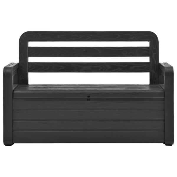 vidaXL Garden Storage Bench 132.5 cm Plastic Anthracite