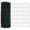 vidaXL Fence with Post Green 0.6 x 50 m Steel and PVC