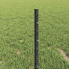 vidaXL Fence with Post Grey 0.4 x 100 m Steel and PVC