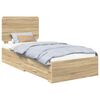 vidaXL Bed Frame with Headboard Sonoma Oak 90 x 190 cm Engineered Wood
