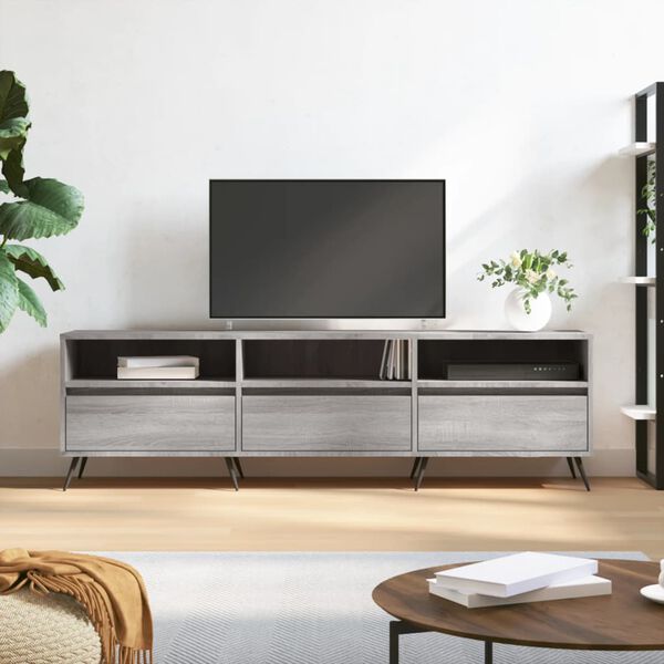 vidaXL TV Cabinet Grey Sonoma 150x30x44.5 cm Engineered Wood
