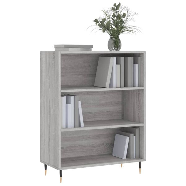 vidaXL Bookcase Grey Sonoma 69.5x32.5x90 cm Engineered Wood