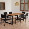 vidaXL 7 Piece Garden Dining Set Black