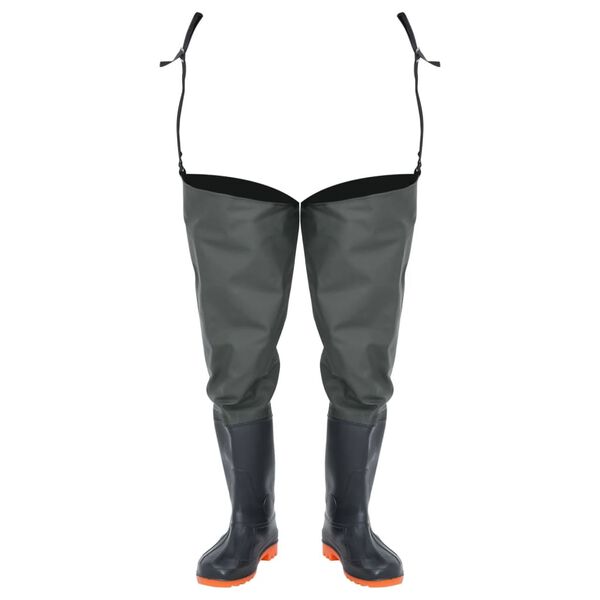 vidaXL Hip Waders Dark Green Size 38
