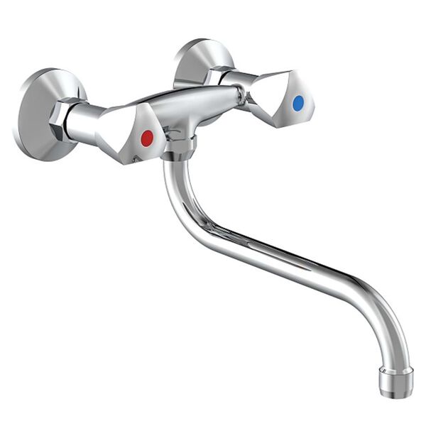 SCH&Uuml;TTE 2-Handle Wall Sink Mixer CESTI Chrome