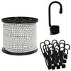 vidaXL Bungee Cords with Hooks 10 mm 50 m Black and White
