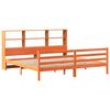vidaXL Bookcase Bed without Mattress Wax Brown 200x200 cm Solid Wood