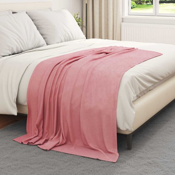 vidaXL Throw Blanket Pink 170 x 130 cm Fleece