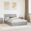 vidaXL Storage Bed Grey Sonoma 160 x 200 cm Engineered Wood