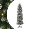 vidaXL Artificial Slim Christmas Tree Green and White 240 cm