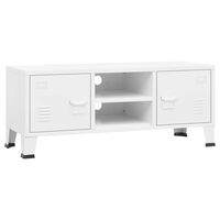 vidaXL Industrial TV Cabinet White 105x35x42 cm Metal