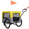 vidaXL 2-in-1 Pet Bike Trailer & Jogging Stroller Yellow and Grey
