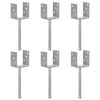 vidaXL Fence Anchors 6 pcs Silver 9x6x30 cm Galvanised Steel
