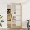vidaXL Sliding Door Natural 78 x 202 cm Solid Pine Wood and Glass