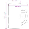 vidaXL Beer Mugs with Handle Glass 6 pcs 500 ml