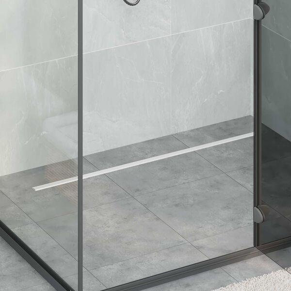 vidaXL 360&deg; Shower Drain with Slim Model Silver 100 cm