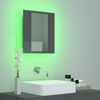 vidaXL LED Bathroom Mirror Cabinet High Gloss Grey 40x12x45 cm Acrylic