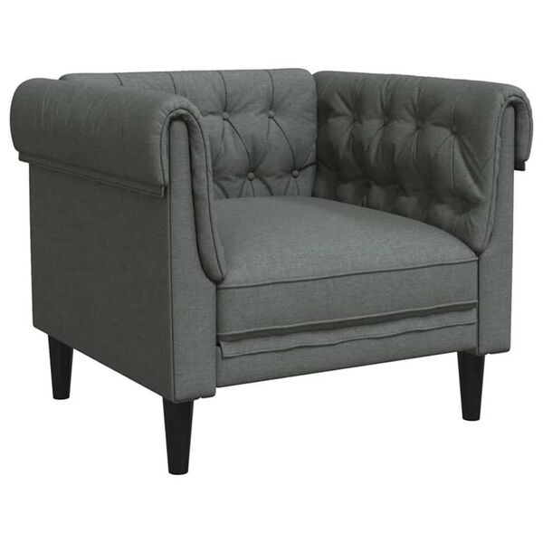 vidaXL Living Room Couch 3 pcs Dark Grey Fabric
