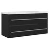 vidaXL Sink Cabinet With Basin | Black, White | Engineered wood, Ceramic