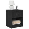 vidaXL Bedside Cabinets 2 pcs with Drawer Black 40x34x50 cm