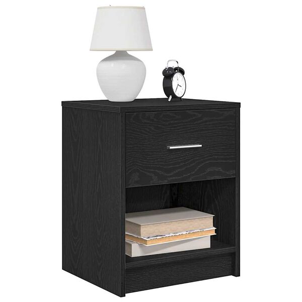 vidaXL Bedside Cabinets 2 pcs with Drawer Black 40x34x50 cm
