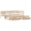 vidaXL Daybed with Trundle and Drawers without Mattress 90x190 cm Single