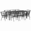vidaXL Garden Dining Set 9 pcs Black Poly Rattan
