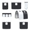 vidaXL Kids'Loft Bed Frame White and Black 80 x 200 cm Metal